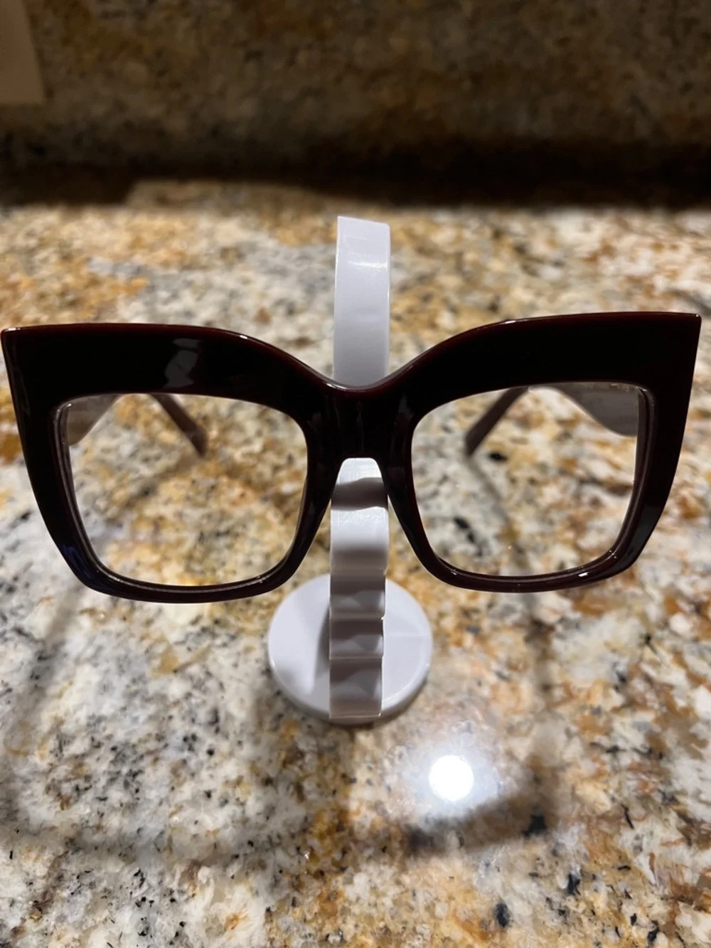 Fashion Chunky Square Eyeglass  in Deep Burgundy
